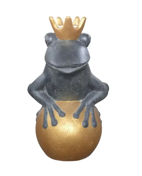 Artikelbild 3 des Artikels “Frog Prince sitting on ball, approx. 66cm height, cast stone, hollow, handcrafted & coloured “